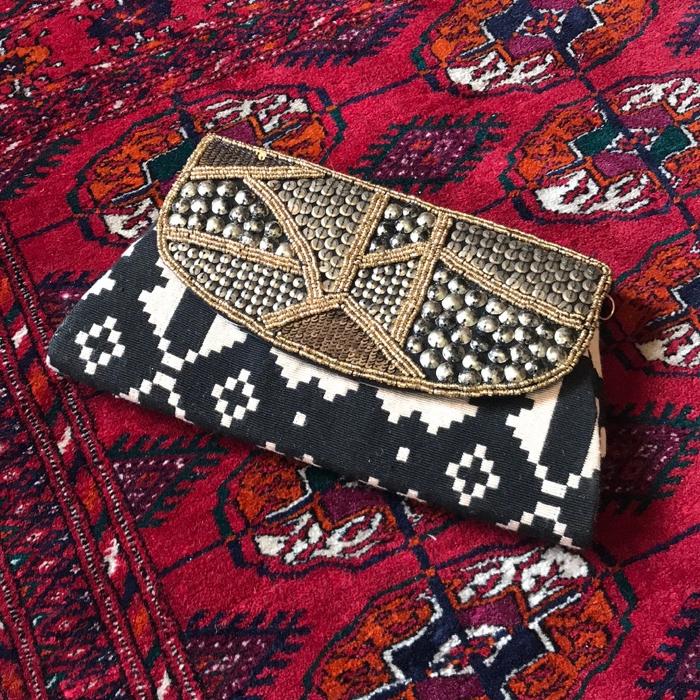 NEW Francesca’s Glass-Beaded Clutch